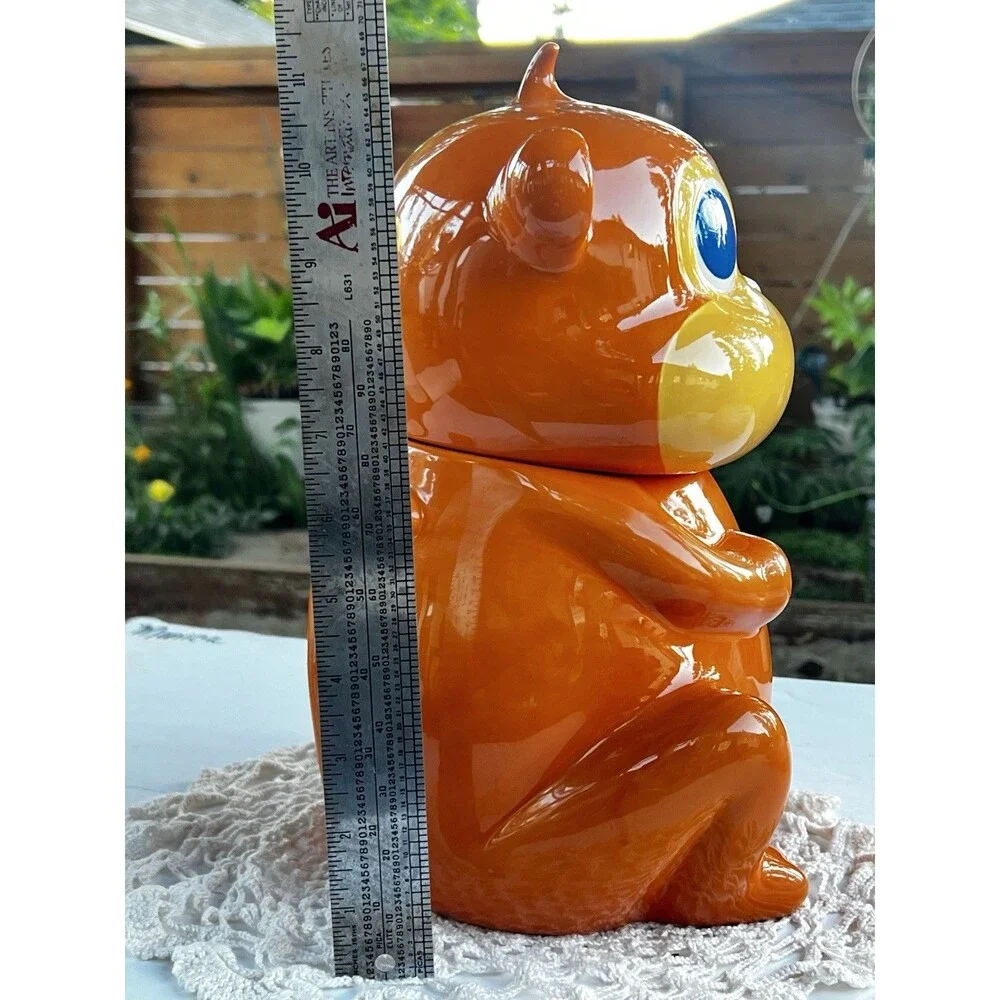 2009 Bright Orange Monkey COOKIE JAR CANISTER - 13